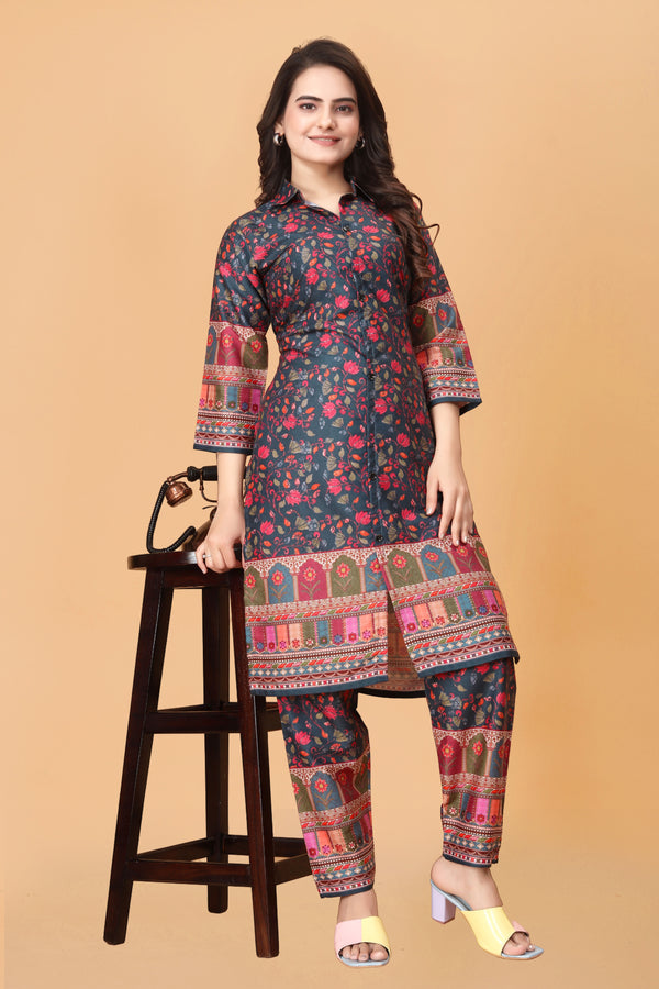 Women Bird Printed Regular Kurti with Salwar