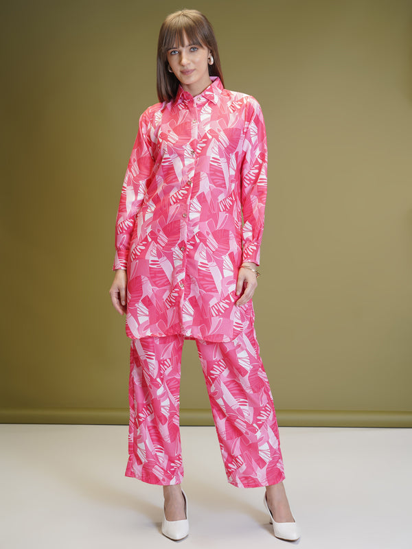 Women Grafic Printed Regular Shirt with Trousers Plazzo